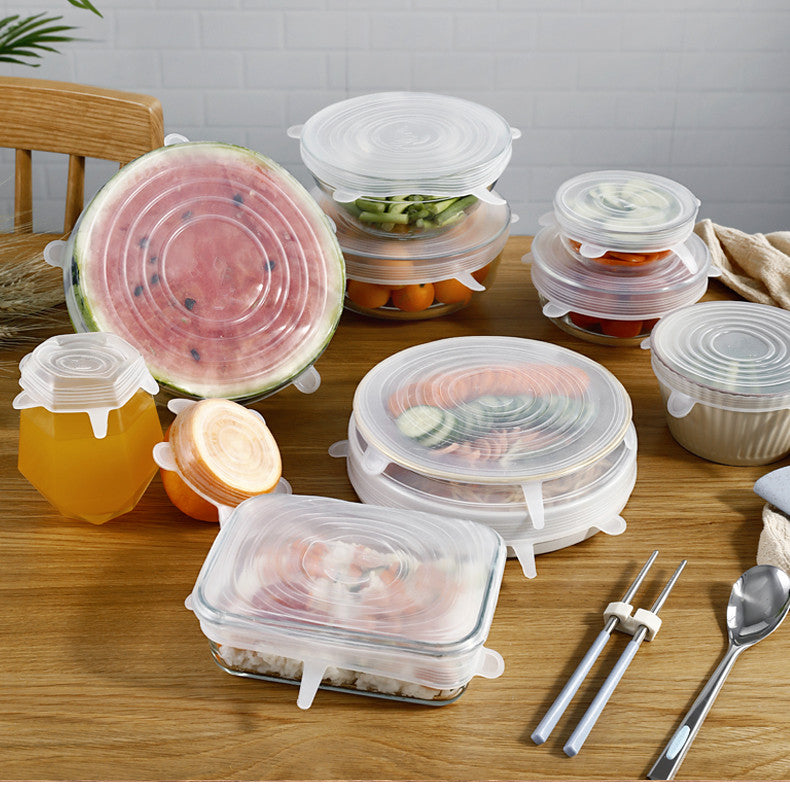 🌱 Lot de 06 Couvercles Réutilisables en Silicone
