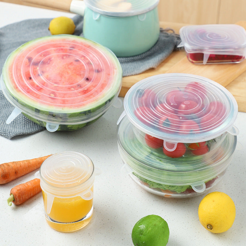 🌱 Lot de 06 Couvercles Réutilisables en Silicone
